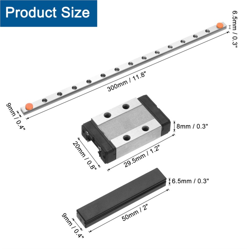 1 peça guia linear mgn9 9mm 10 - Linear Rail Mgn12H Set avaliação e preço